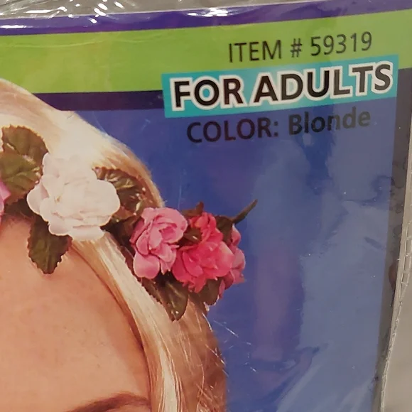 Women's blonde flora fairy wig for adults only - Picture 4 of 6